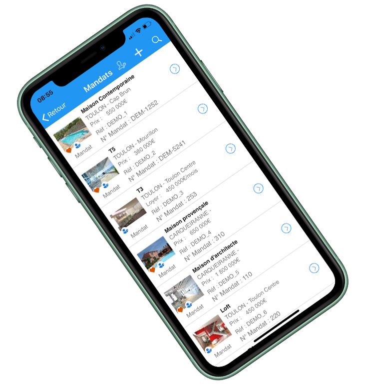 application mobile immobiliere mandats